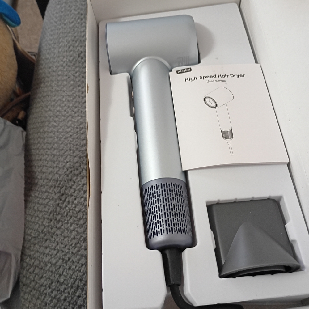 High-Speed Silver Hair Dryer - Compact Professional Styling